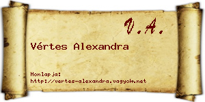 Vértes Alexandra névjegykártya